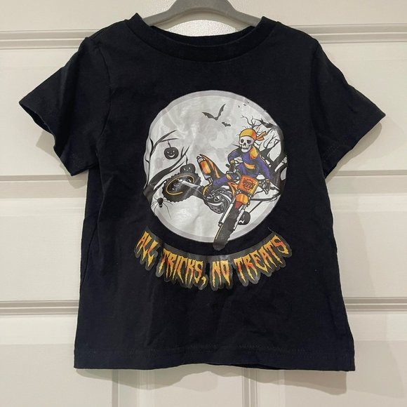 Small Shop All Tricks, No Treats Halloween Tee 2T - Picture 1 of 3